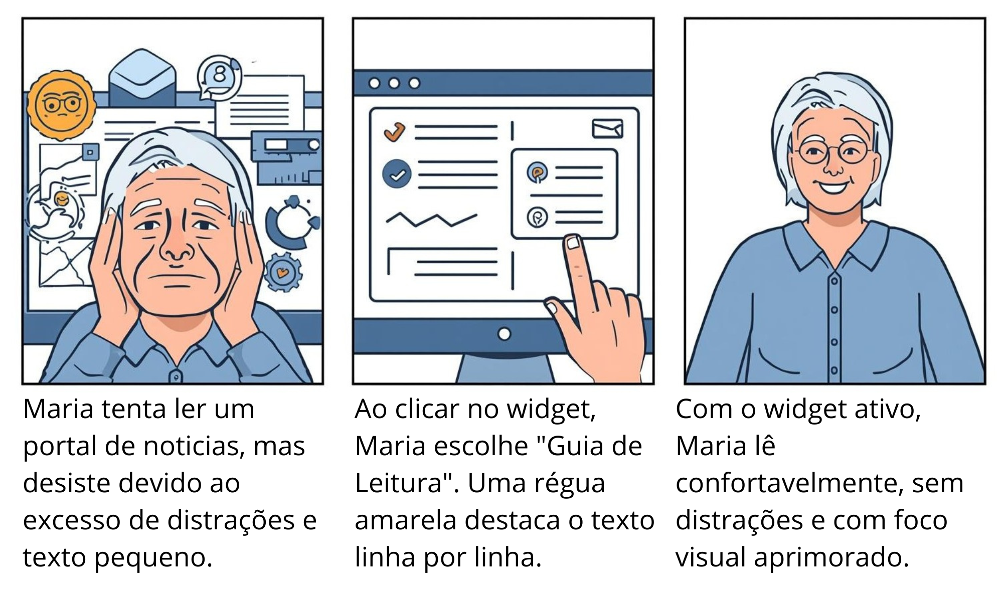 Storyboard do Widget de Acessibilidade